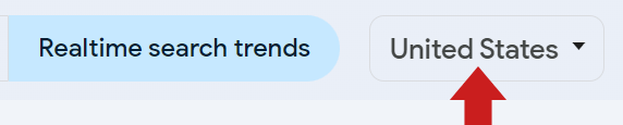 انتخاب کشور مناسب در گوگل ترندز